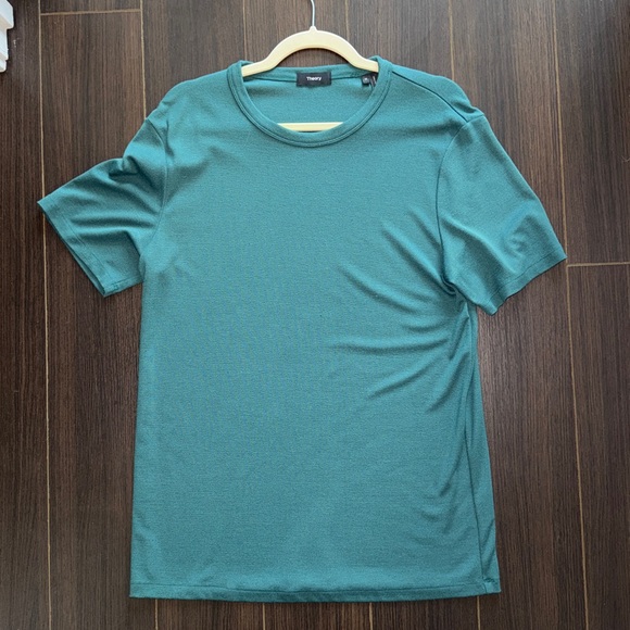 THEORY Essential Tee in Modal Jersey, Green/Turquoise, Medium - Picture 3 of 5